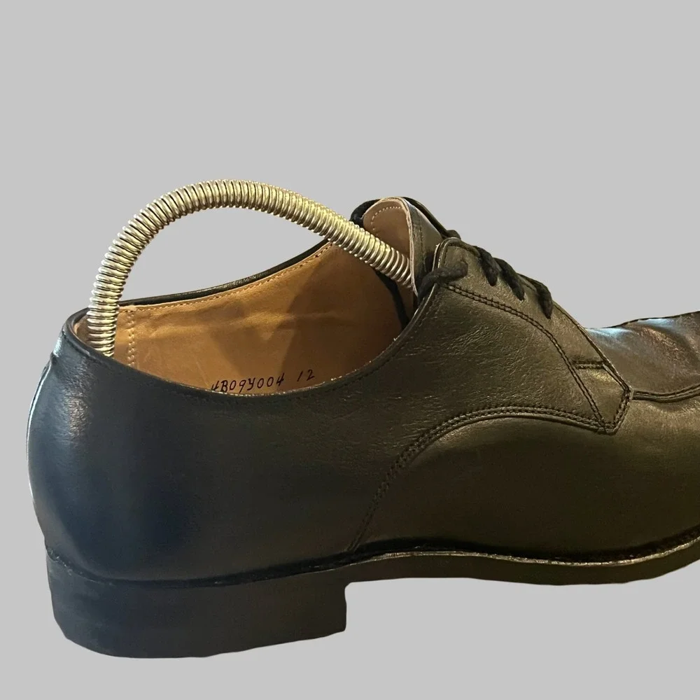 Alden 757 Shoes Mens 10.5 Black Apron Toe Bluchers Foot Balance Heel